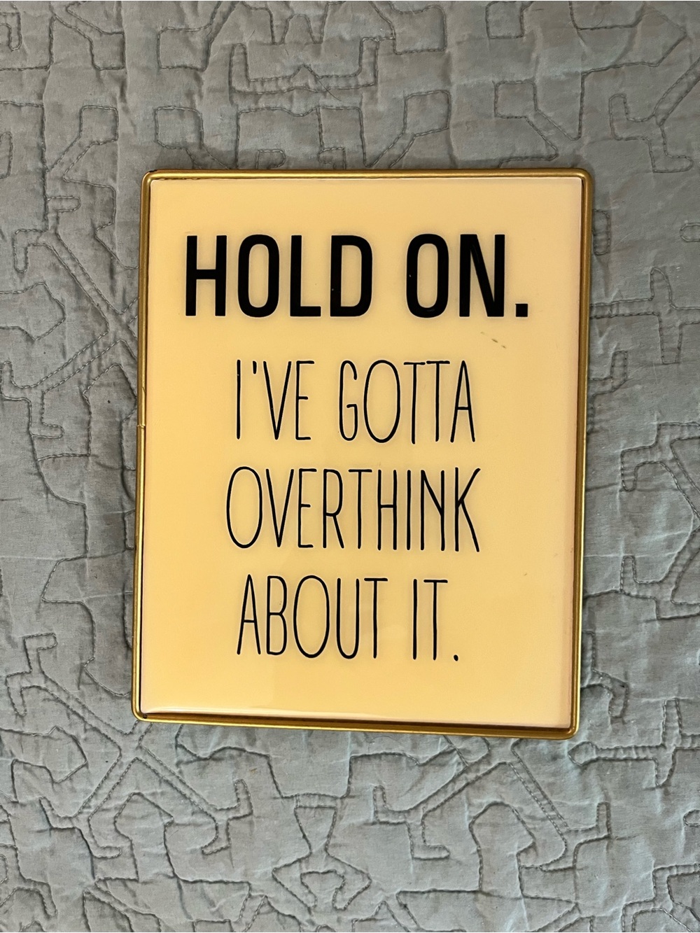 Yellow Inspirational Wall Plaque - "Hold On" 8x10-Cheeky